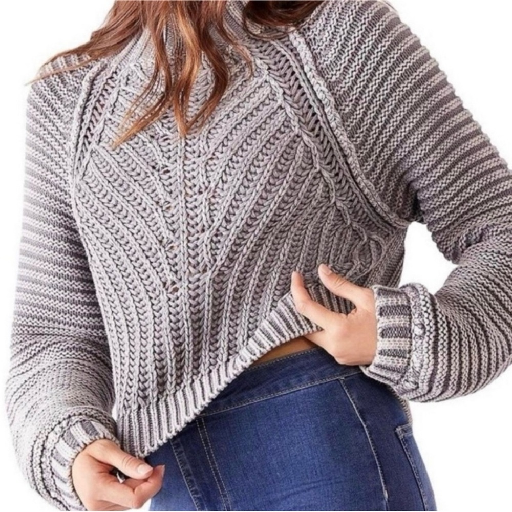 Free People‎ Sweetheart Sweater Chunky Rib Knit Pullover Size xs